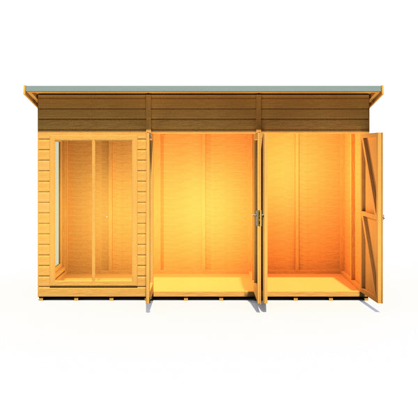 Shire Lela 12x4 Multiroom Summerhouse and Storage Shed - Best Shed