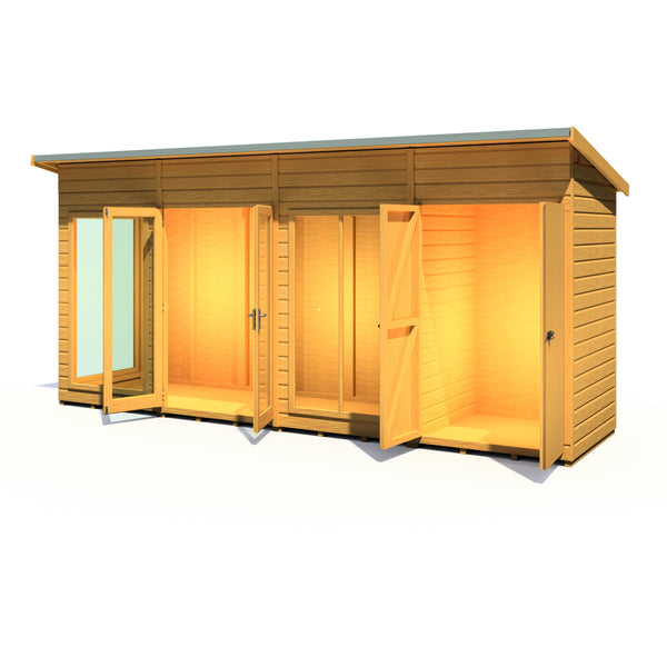 Shire Lela 16x4 Multiroom Summerhouse and Storage Shed - Best Shed