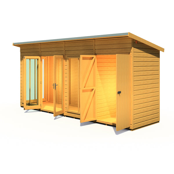 Shire Lela 16x4 Multiroom Summerhouse and Storage Shed - Best Shed