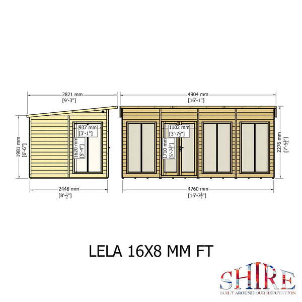 Shire Lela 16x8 Summerhouse - Best Shed