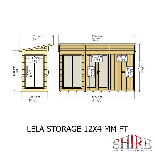 Shire Lela 12x4 Multiroom Summerhouse and Storage Shed - Best Shed