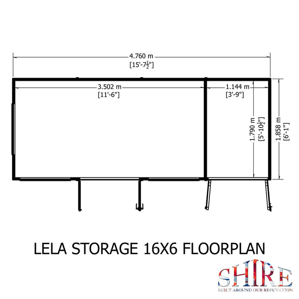 Shire Lela 16x6 Multiroom Summerhouse and Storage Shed - Best Shed