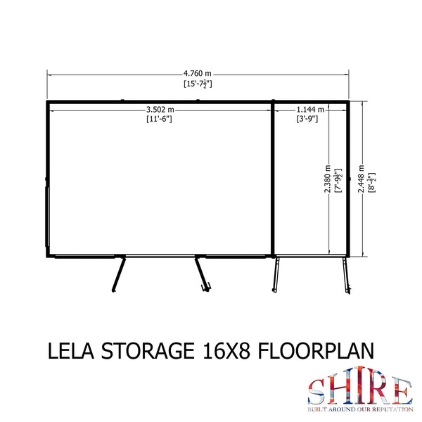 Shire Lela 16x8 Multiroom Summerhouse and Storage Shed - Best Shed