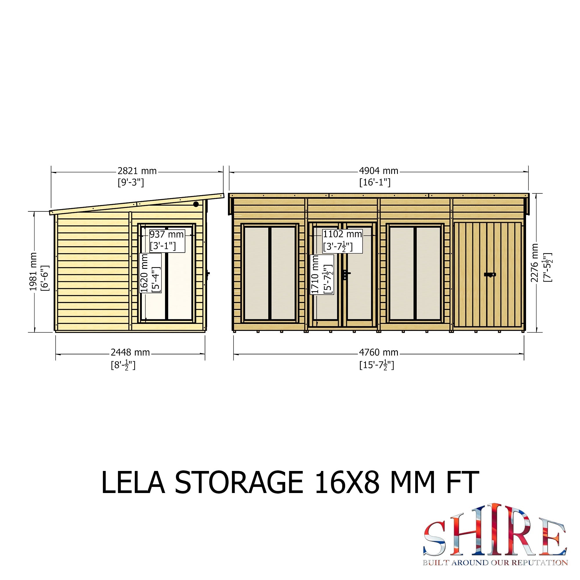 Shire Lela 16x8 Multiroom Summerhouse and Storage Shed - Best Shed