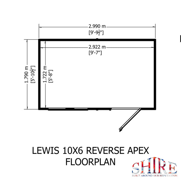 Lewis 10x6 Garden Shed Style C 12mm Shiplap T&G