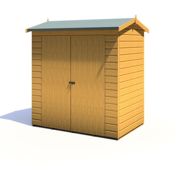 Lewis 4x6 Reverse Apex Garden Shed Double Doors 12mm Shiplap T&G