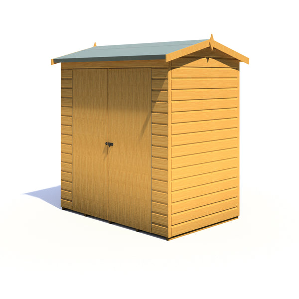 Lewis 4x6 Reverse Apex Garden Shed Double Doors 12mm Shiplap T&G