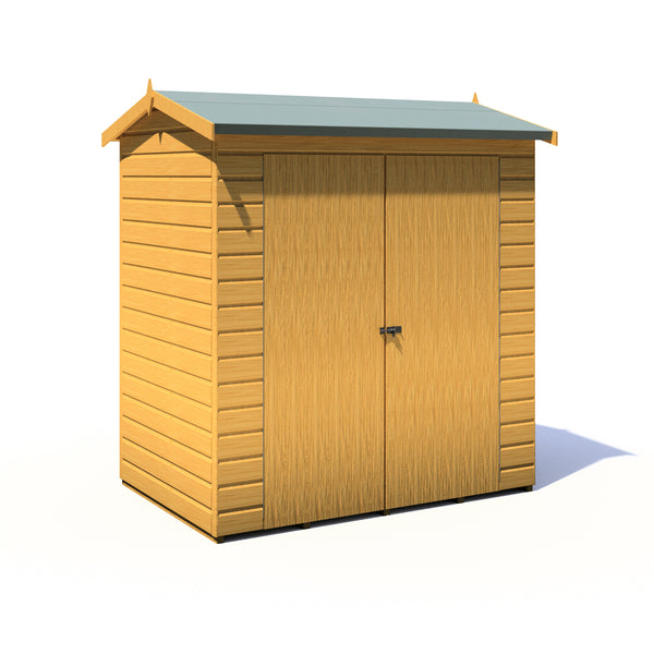 Lewis 4x6 Reverse Apex Garden Shed Double Doors 12mm Shiplap T&G