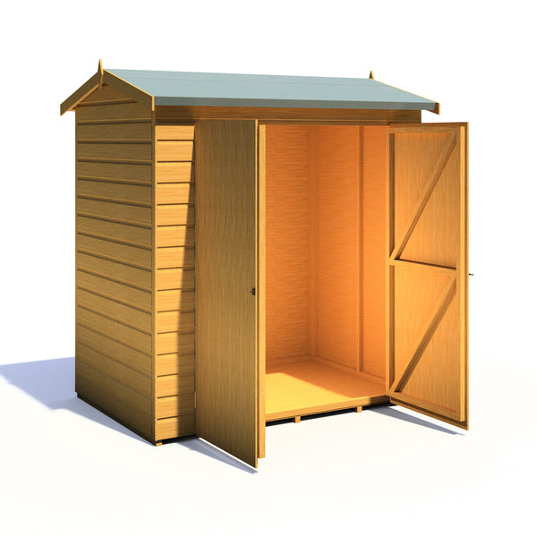 Lewis 4x6 Reverse Apex Garden Shed Double Doors 12mm Shiplap T&G