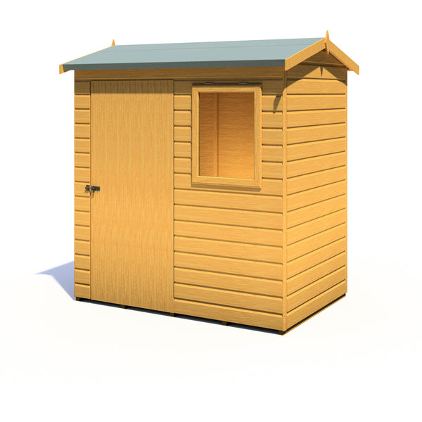 Lewis 6x4 Reverse Apex Style D Garden Shed Single Door 12mm T&G