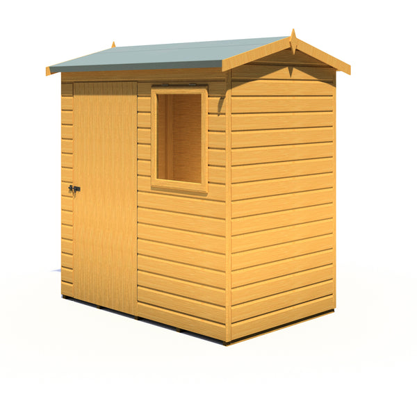 Lewis 6x4 Reverse Apex Style D Garden Shed Single Door 12mm T&G
