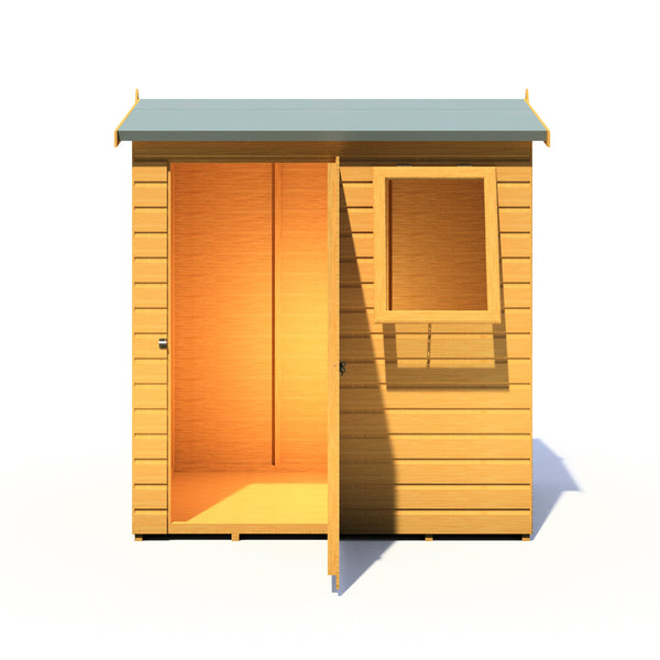 Lewis 6x4 Reverse Apex Style D Garden Shed Single Door 12mm T&G