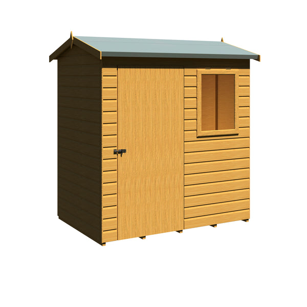 Lewis 6x4 Reverse Apex Style D Garden Shed Single Door 12mm T&G