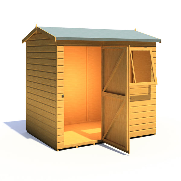 Lewis 7x5 Reverse Apex Style D Garden Shed 12mm Shiplap T&G
