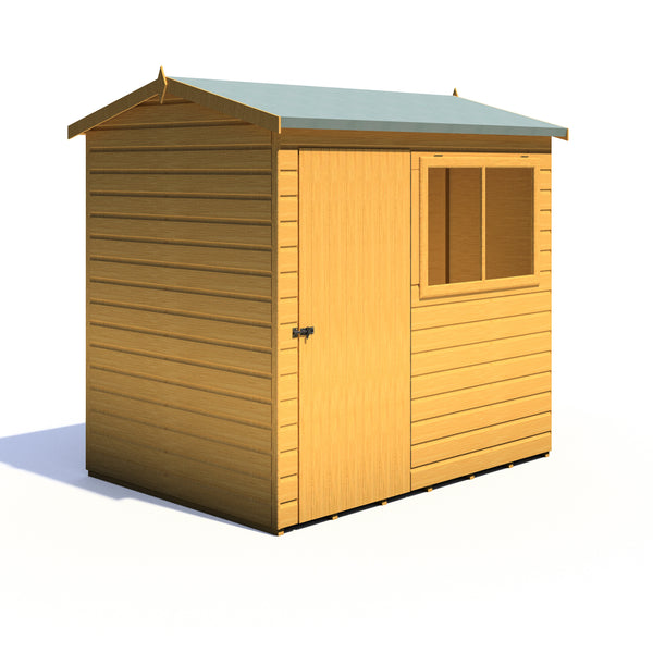 Lewis 7x5 Reverse Apex Style D Garden Shed 12mm Shiplap T&G