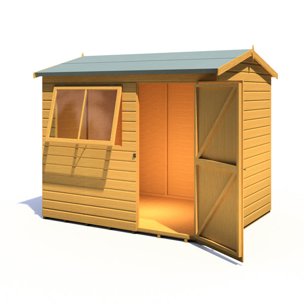 Lewis 8x6 SD Reverse Apex Style C Garden Shed 12mm Shiplap T&G