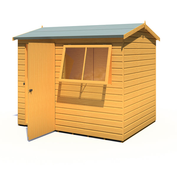 Lewis 8x6 SD Reverse Apex Style D Garden Shed 12mm Shiplap T&G