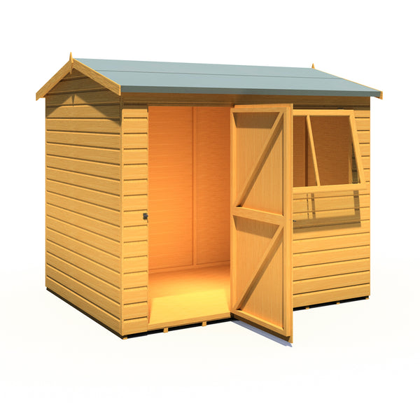 Lewis 8x6 SD Reverse Apex Style D Garden Shed 12mm Shiplap T&G