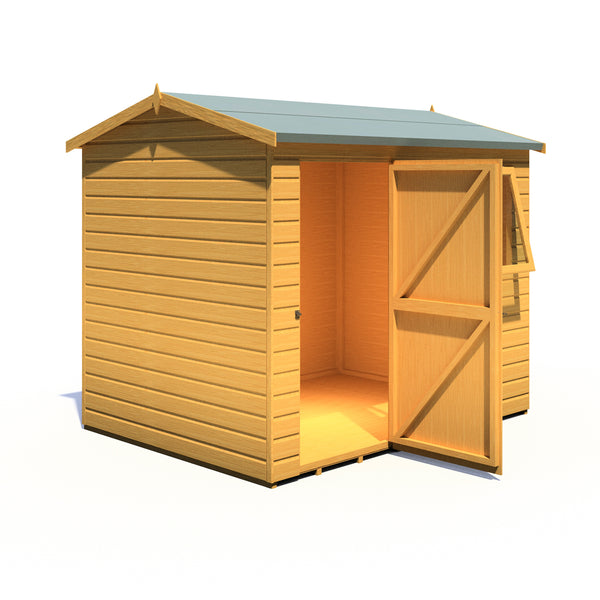 Lewis 8x6 SD Reverse Apex Style D Garden Shed 12mm Shiplap T&G