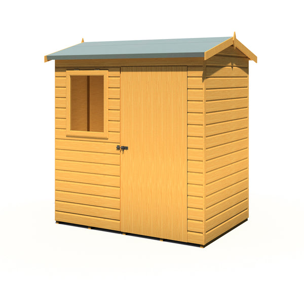 Lewis 6x4 Reverse Apex Style C Garden Shed Single Door 12mm T&G