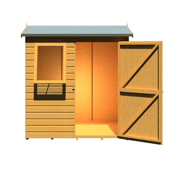 Lewis 6x4 Reverse Apex Style C Garden Shed Single Door 12mm T&G