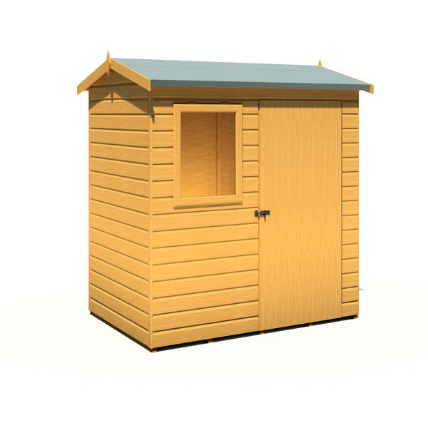 Lewis 6x4 Reverse Apex Style C Garden Shed Single Door 12mm T&G