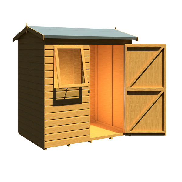 Lewis 6x4 Reverse Apex Style C Garden Shed Single Door 12mm T&G