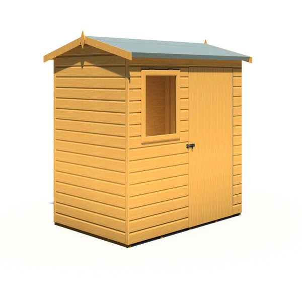 Lewis 6x4 Reverse Apex Style C Garden Shed Single Door 12mm T&G