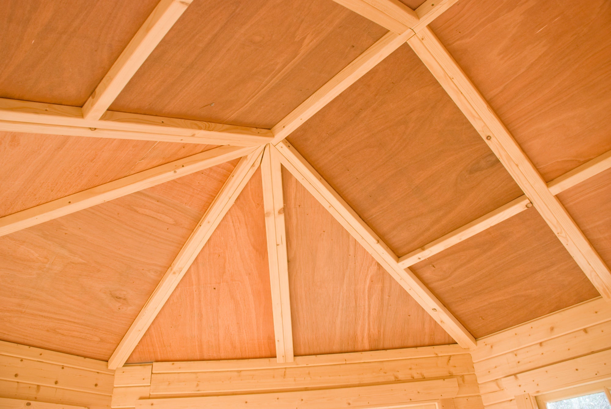 Shire Rowney Corner Log Cabin 28mm interlock cladding - Best Shed