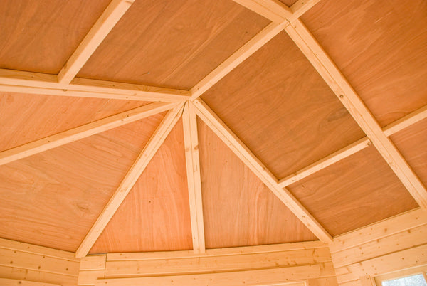 Shire Rowney Corner Log Cabin 28mm interlock cladding - Best Shed
