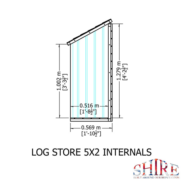 Shire Small Log Store 1506 x 569mm (5x2) - Best Shed