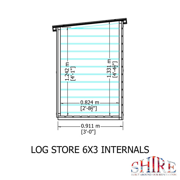 Shire Large Heavy Duty Log Store 1900x940 - Best Shed