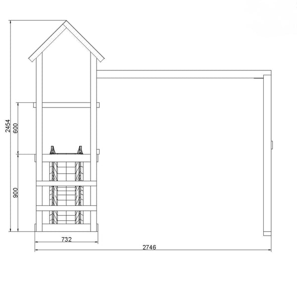 Lucas Climbing Frame with Tower Swings and Slide - Best Shed