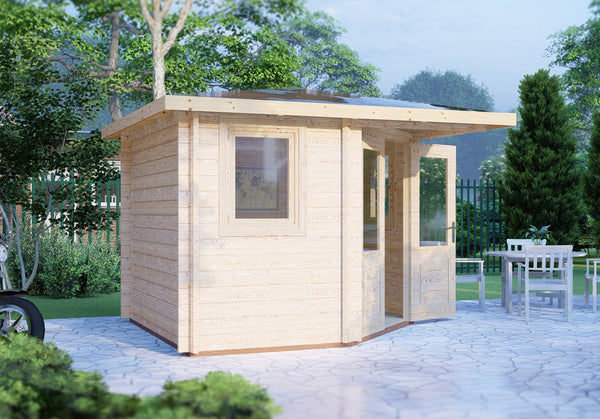 Shire Lukne 9x9 Corner log Cabin 44mm Cladding