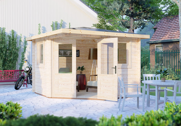 Shire Lukne 9x9 Corner log Cabin 44mm Cladding