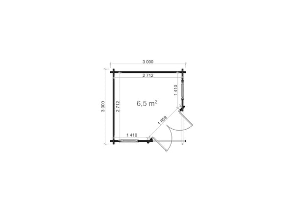Shire Lukne 9x9 Corner log Cabin 44mm Cladding