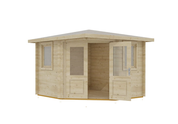 Shire Lukne 9x9 Corner log Cabin 44mm Cladding