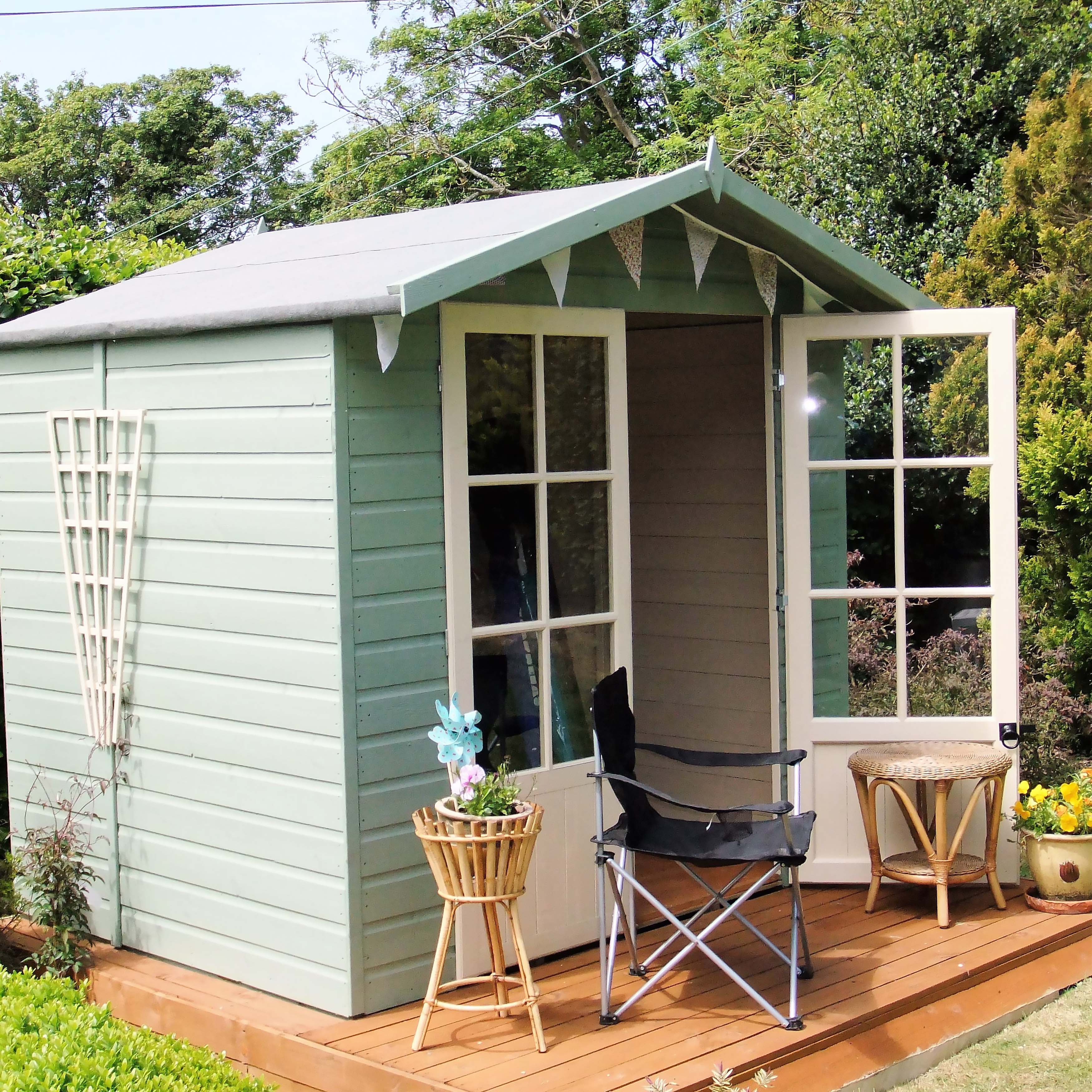 Shire Lumley 7x5 12mm interlock Clad wooden Summerhouse - Best Shed