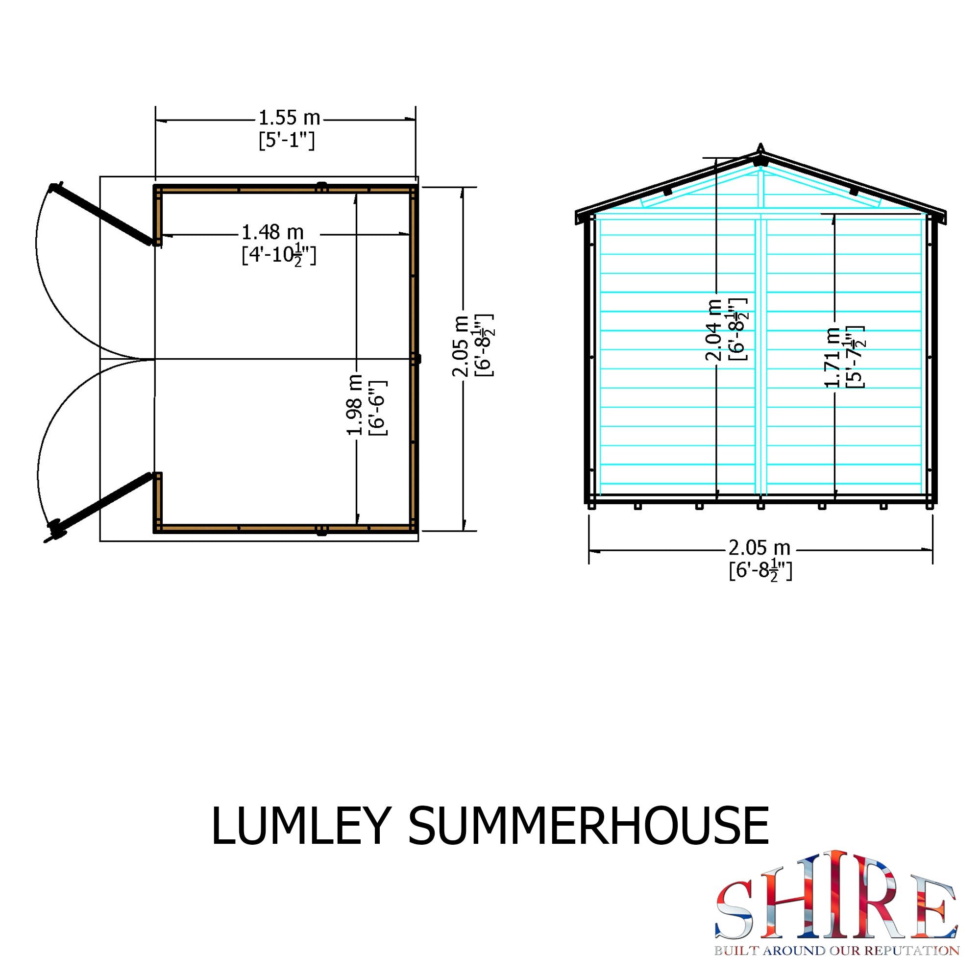 Shire Lumley 7x5 12mm interlock Clad wooden Summerhouse - Best Shed