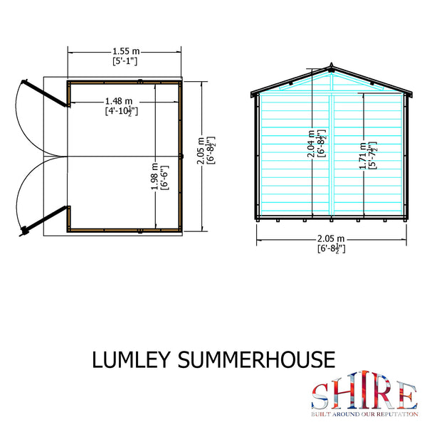 Shire Lumley 7x5 12mm interlock Clad wooden Summerhouse - Best Shed