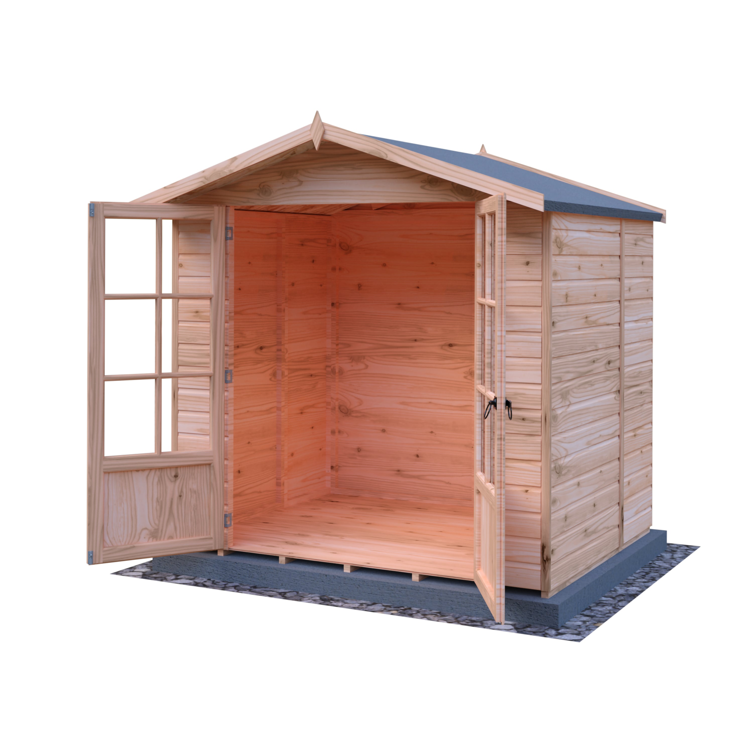 Shire Lumley 7x5 12mm interlock Clad wooden Summerhouse - Best Shed