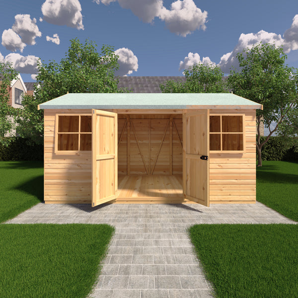 Mammoth 10x15 Double Door 12mm Shiplap Garden Shed
