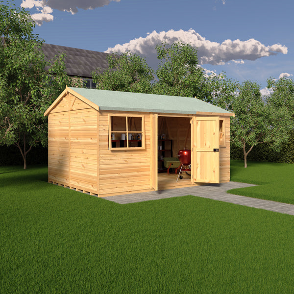 Mammoth 10x15 Double Door 12mm Shiplap Garden Shed