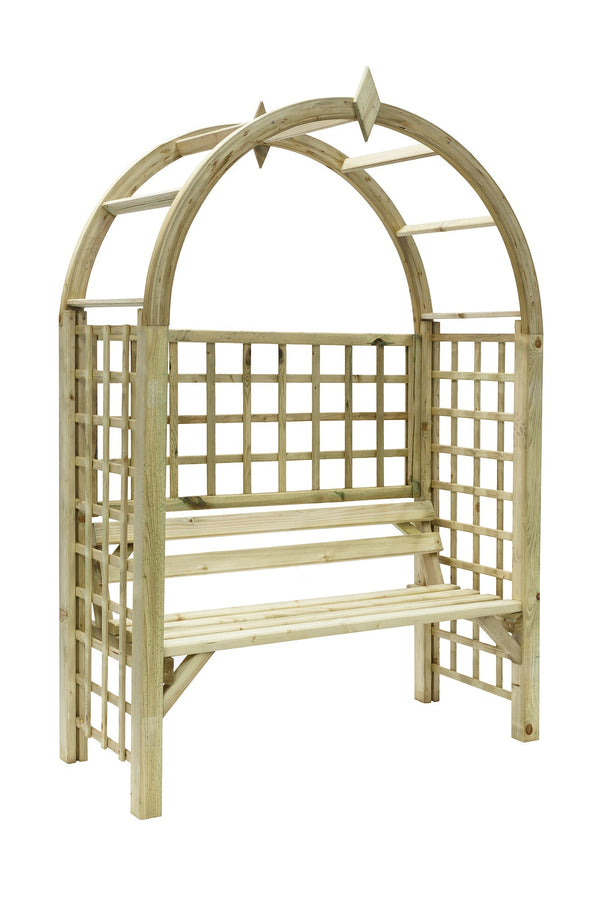Montebello Arched Arbour Garden Seat with Trellis - Best Shed