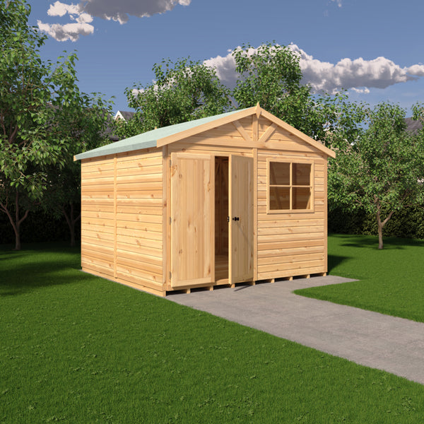 Mammoth 10x10 Double Door 12mm Shiplap Garden Shed