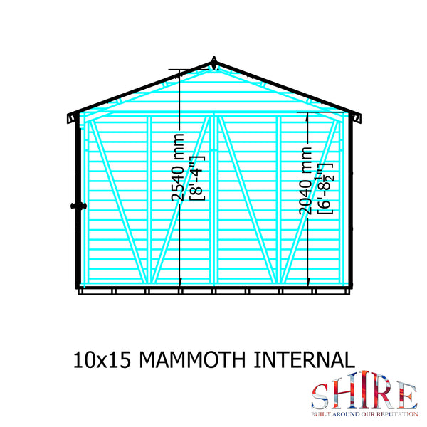 Mammoth 10x15 Double Door 12mm Shiplap Garden Shed