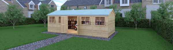 Mammoth 10x25 Double Door 12mm Shiplap Garden Shed
