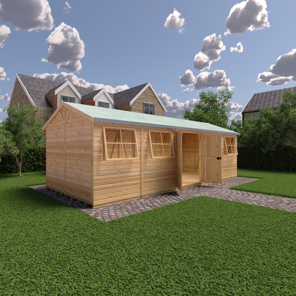 Mammoth 10x25 Double Door 12mm Shiplap Garden Shed