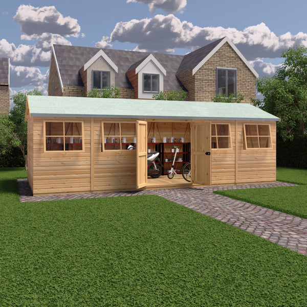 Mammoth 10x25 Double Door 12mm Shiplap Garden Shed
