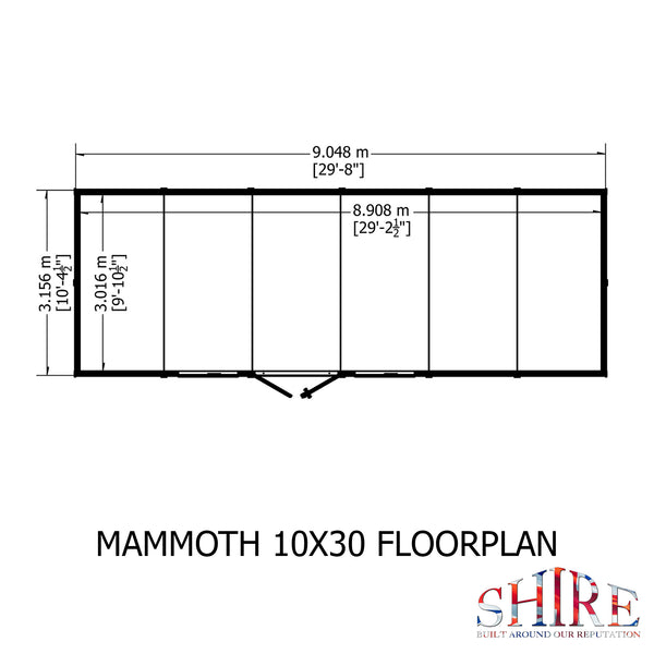 Mammoth 12x12 Double Door 12mm Shiplap Garden Shed